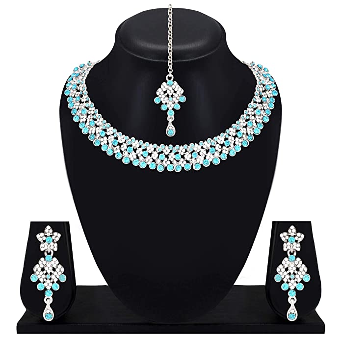 Atasi International Splendid Silver Plated Alloy Choker Necklace Set