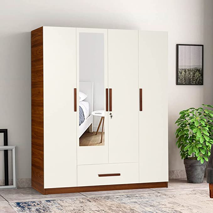 Trevi Ozone Engineered Wood 4 Door Wardrobe with Drawer 